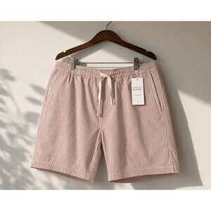 Banana Republic Shorts Mens L Red Stripe 8.5 Deck Elastic Drawstring Waist NEW